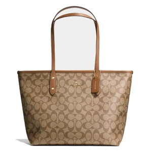 Coach Premium Zip Tote Bag Signature Canvas "Brown" - Bagistaofficial