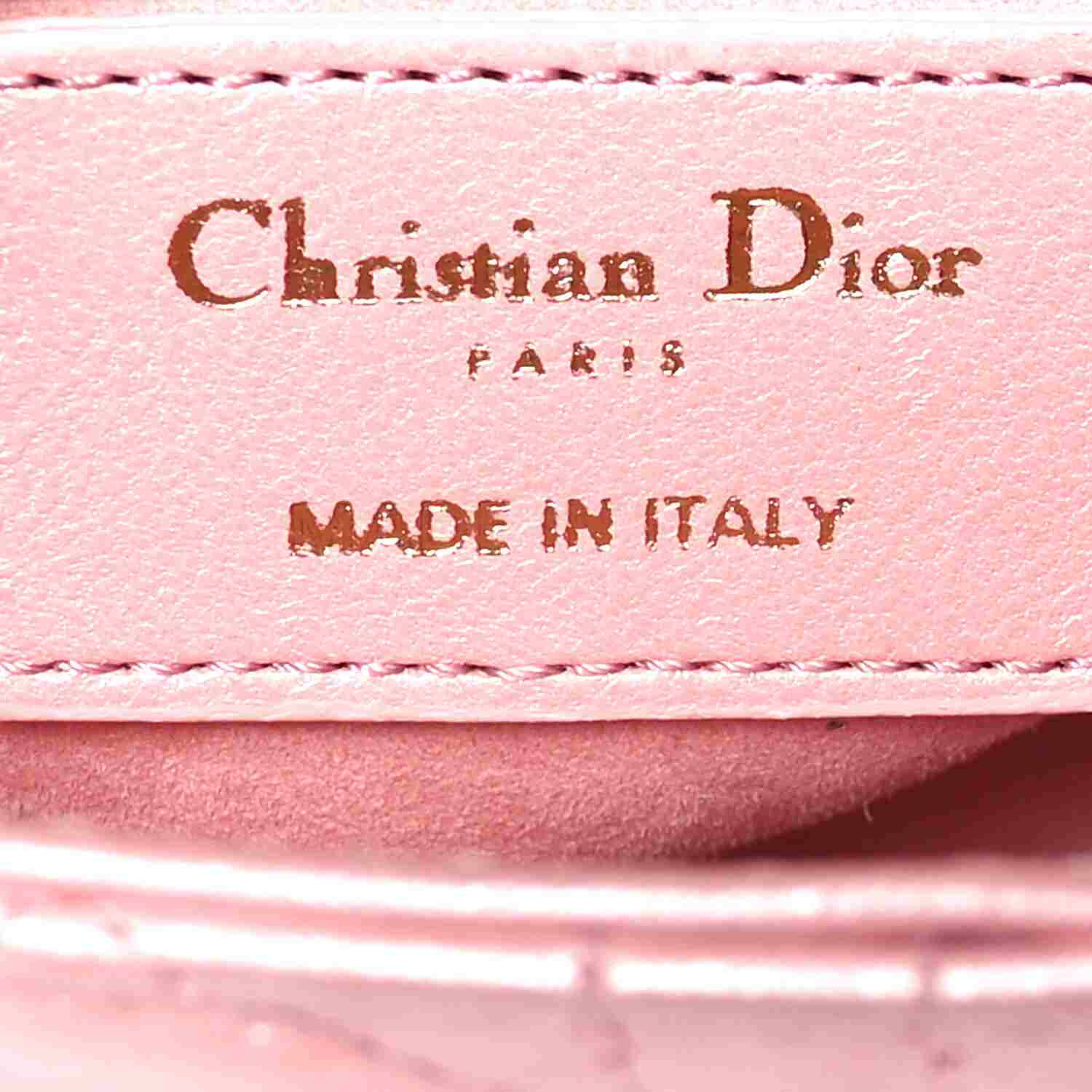 Christian Dior Patent Cannage Mini Lady Dior Pink