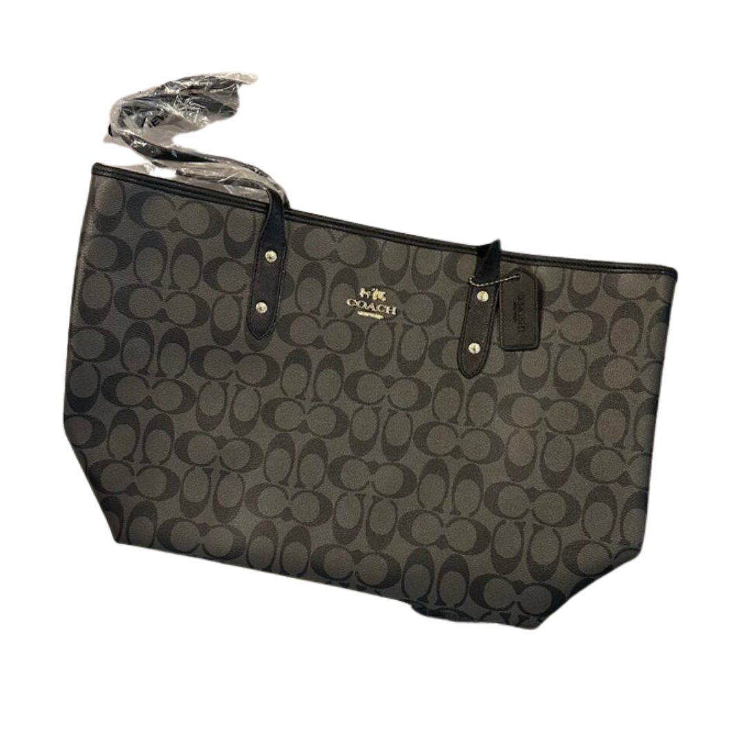 Coach Premium Zip Tote Bag Signature Canvas "Black" - Bagistaofficial