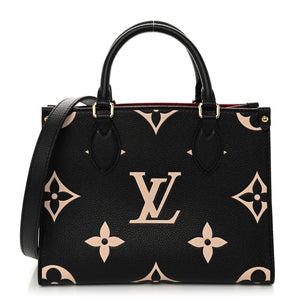LOUIS VUITTON Empreinte Monogram Giant Onthego PM "Black Beige" - Bagistaofficial