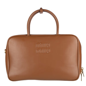 MiuMiu Leather Beau Bag Cognac - Bagistaofficial