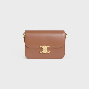 CELINE Classique Triomphe Bag In Shiny Calfskin "Brown" - Bagistaofficial