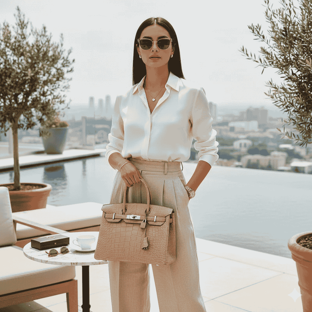 Hermes Birkin Favorite Fudge Tourterelle Croc Effect Leather