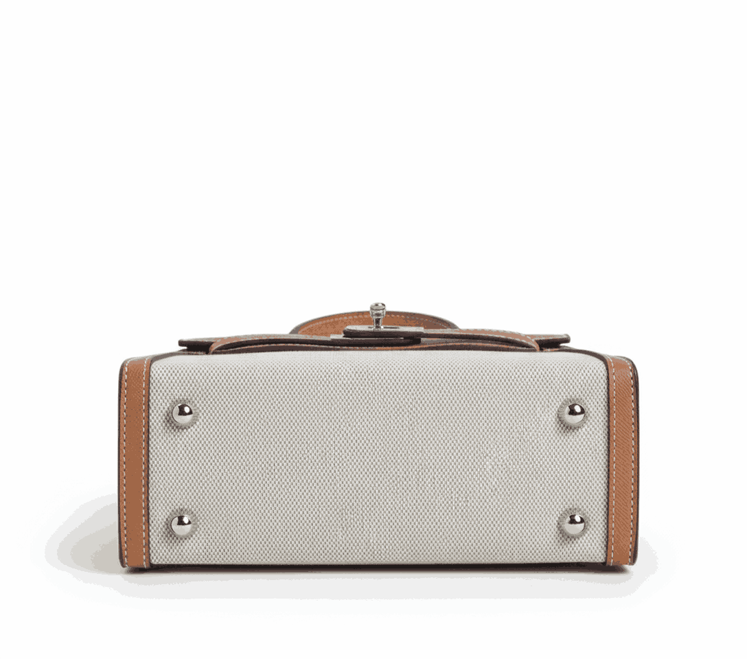 Hermes Kelly Canvas 19 Brown