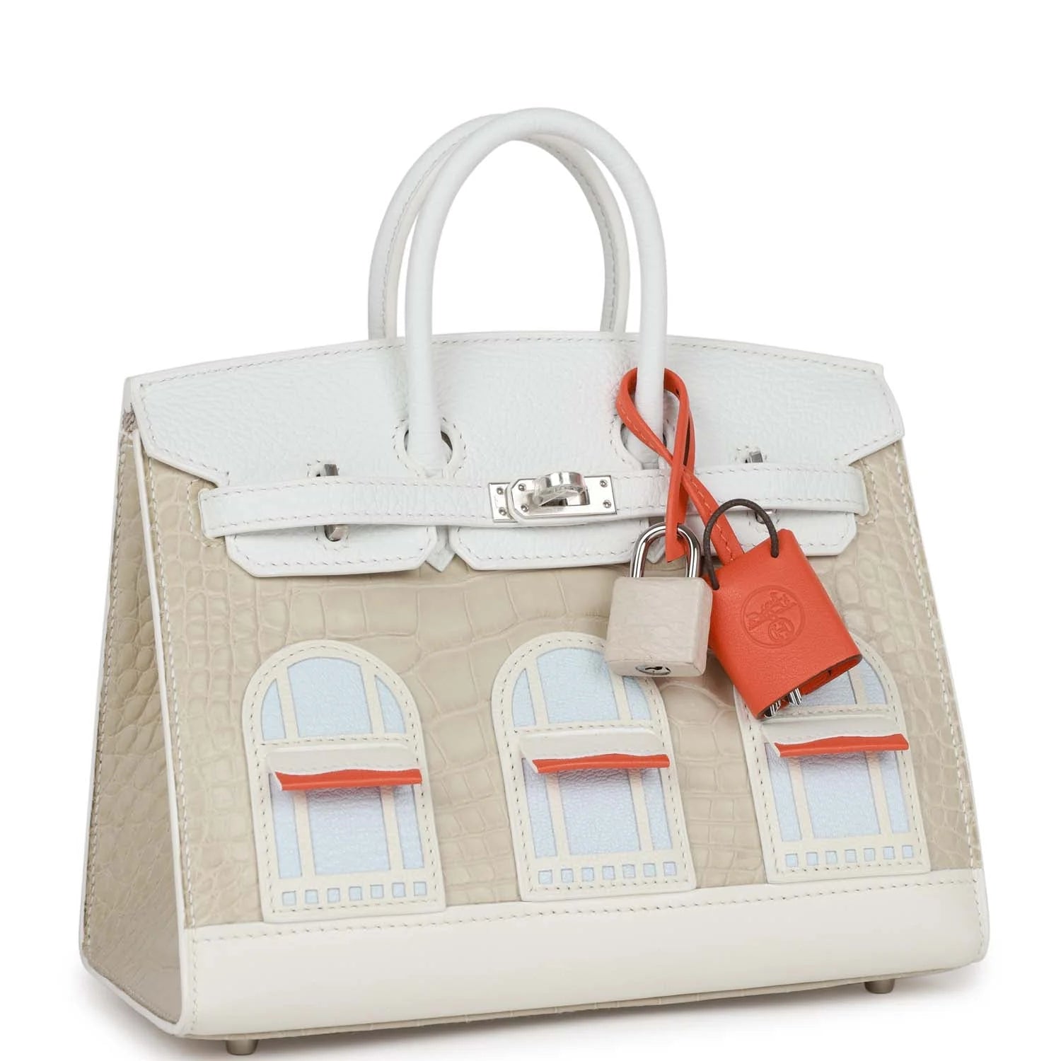 Hermes Sac Faubourg Birkin 20 Matte Alligator "White"