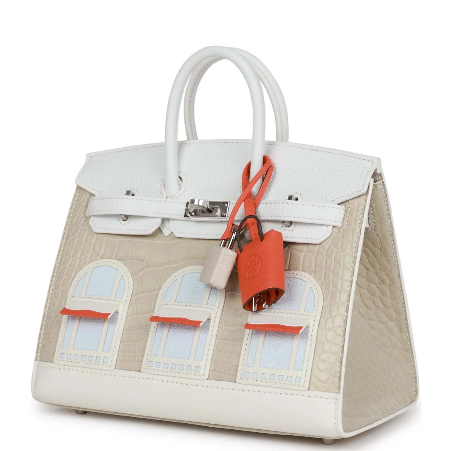 Hermes Sac Faubourg Birkin 20 Matte Alligator "White"