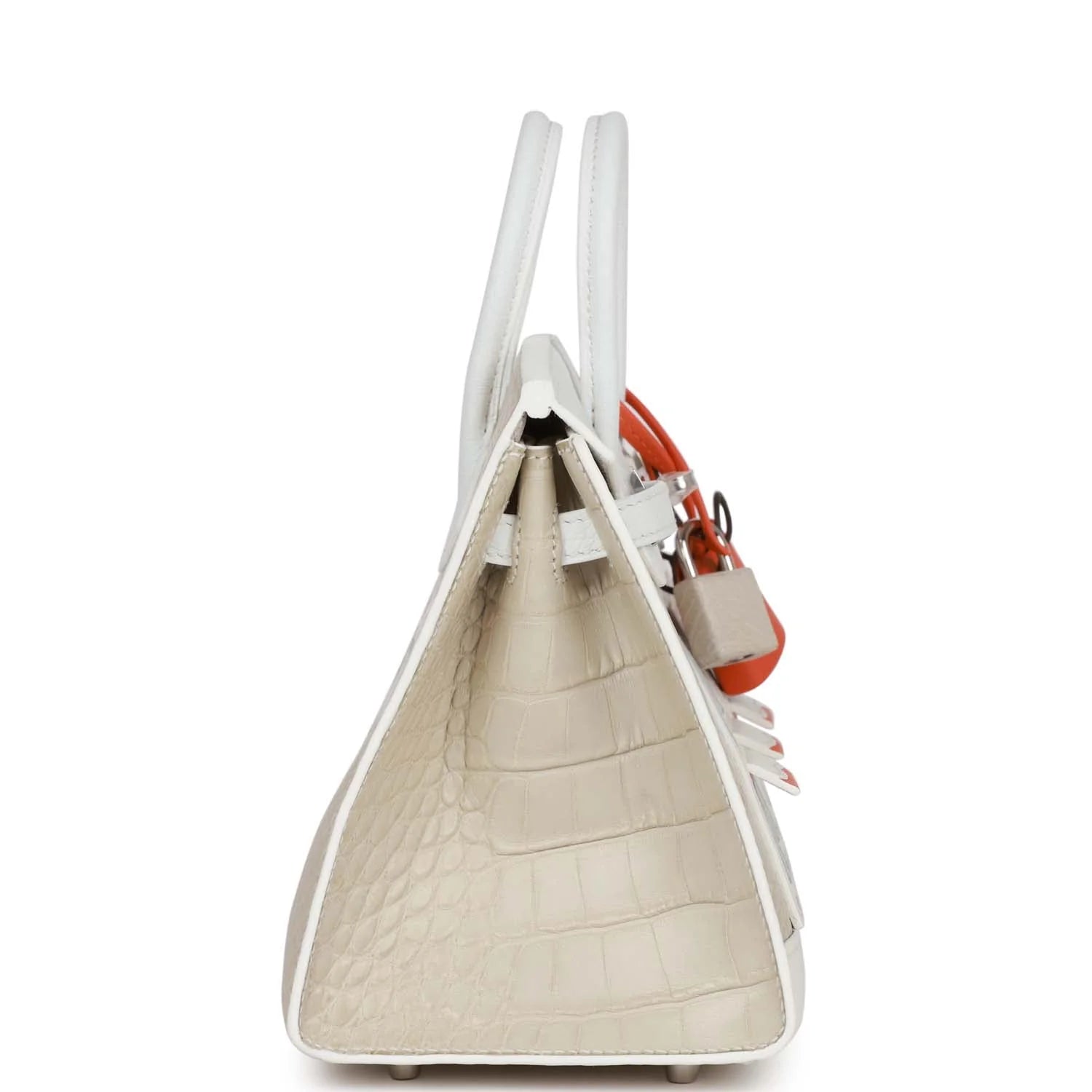 Hermes Sac Faubourg Birkin 20 Matte Alligator "White"