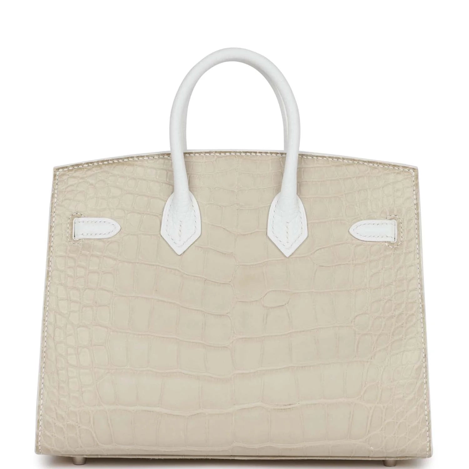 Hermes Sac Faubourg Birkin 20 Matte Alligator "White"