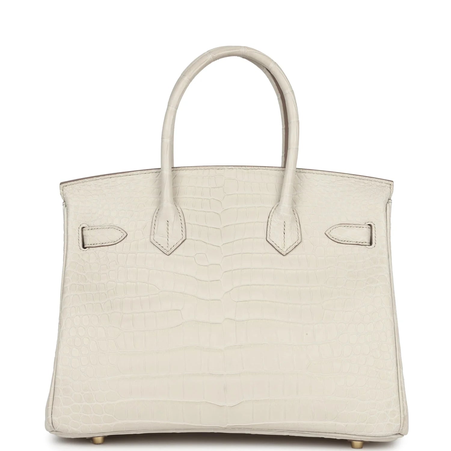 Hermes Birkin White Beton Matte Porosus Croc Effect Leather