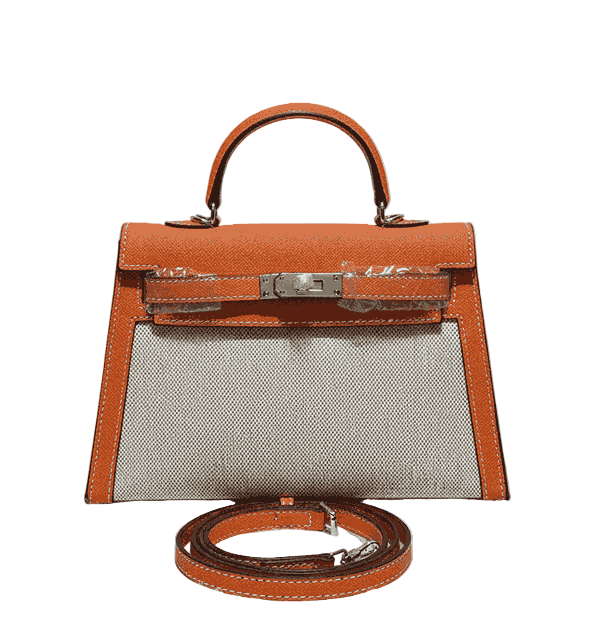 Hermes Kelly Canvas 19 White