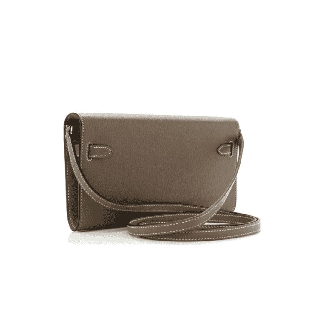 Hermes Chevre Mysore Kelly To Go Wallet Etoupe