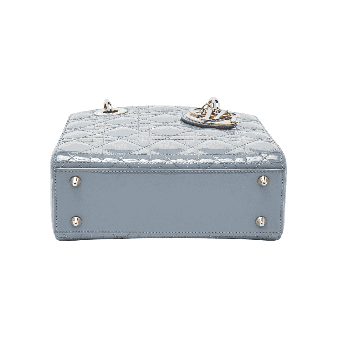 Christian Dior Cannage Patent Leather Lady Dior Sky Blue