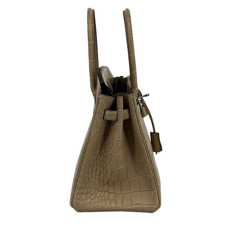 Hermes Birkin Favorite Fudge Tourterelle Croc Effect Leather