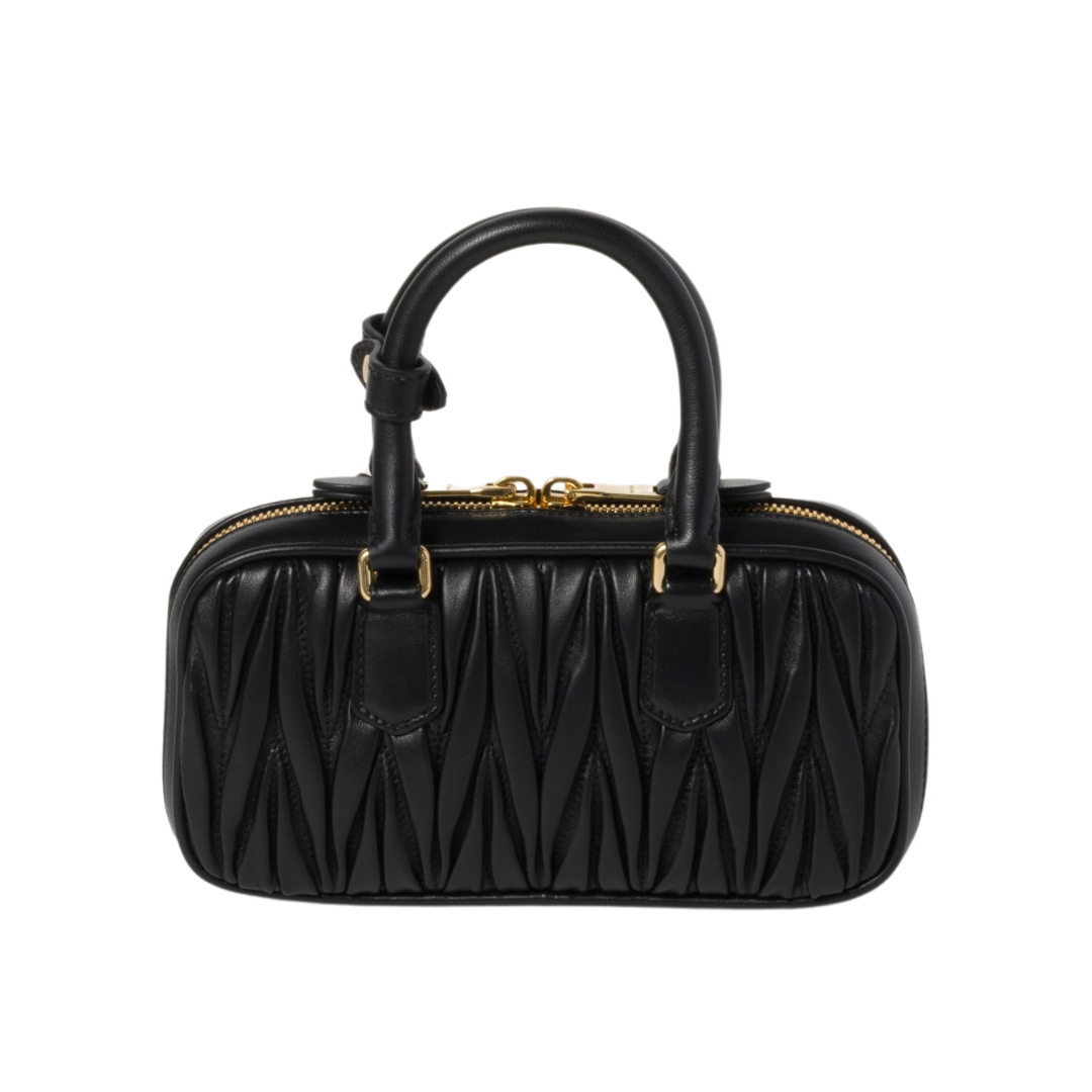 MIUMIU Arcadie matelassé nappa leather-bag "Black" - Bagistaofficial