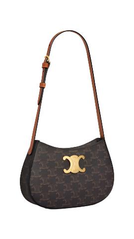 CELINE Tilly Bag In Triomphe Canvas & Calfskin "Tan" - Bagistaofficial