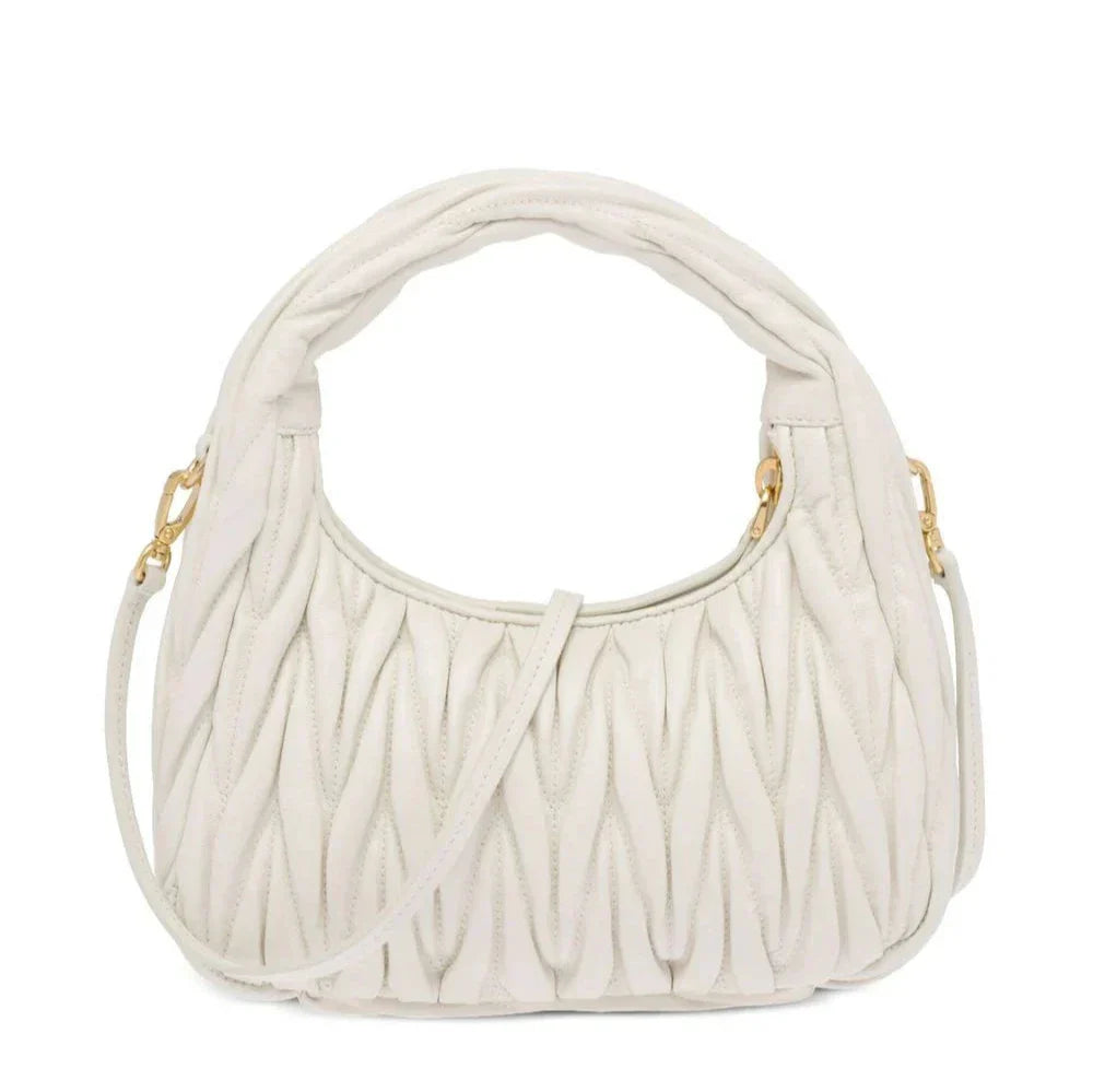 MIUMIU Wander Shoulder Bag in Matelassé Nappa Leather "White" - Bagistaofficial