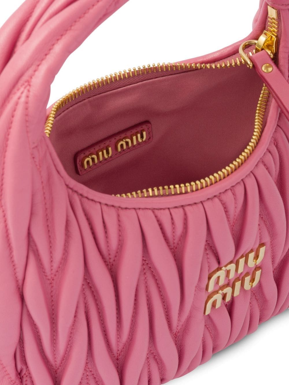 MIUMIU Wander Shoulder Bag in Matelassé Nappa Leather "Pink" - Bagistaofficial