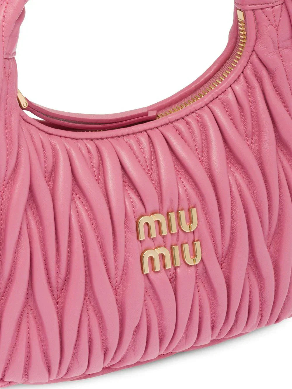 MIUMIU Wander Shoulder Bag in Matelassé Nappa Leather "Pink" - Bagistaofficial