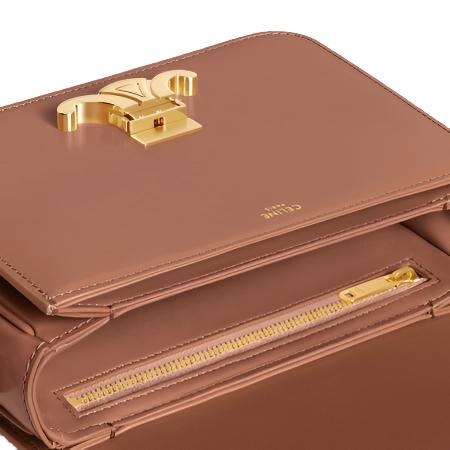 CELINE Classique Triomphe Bag In Shiny Calfskin "Brown" - Bagistaofficial