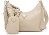 PRADA Nylon and Saffiano Leather Re-Edition 2005 Shoulder Bag "Beige" - Bagistaofficial