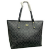 Coach Premium Zip Tote Bag Signature Canvas  "Black" - Bagistaofficial