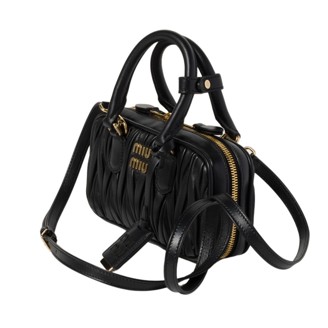 MIUMIU Arcadie matelassé nappa leather-bag "Black" - Bagistaofficial