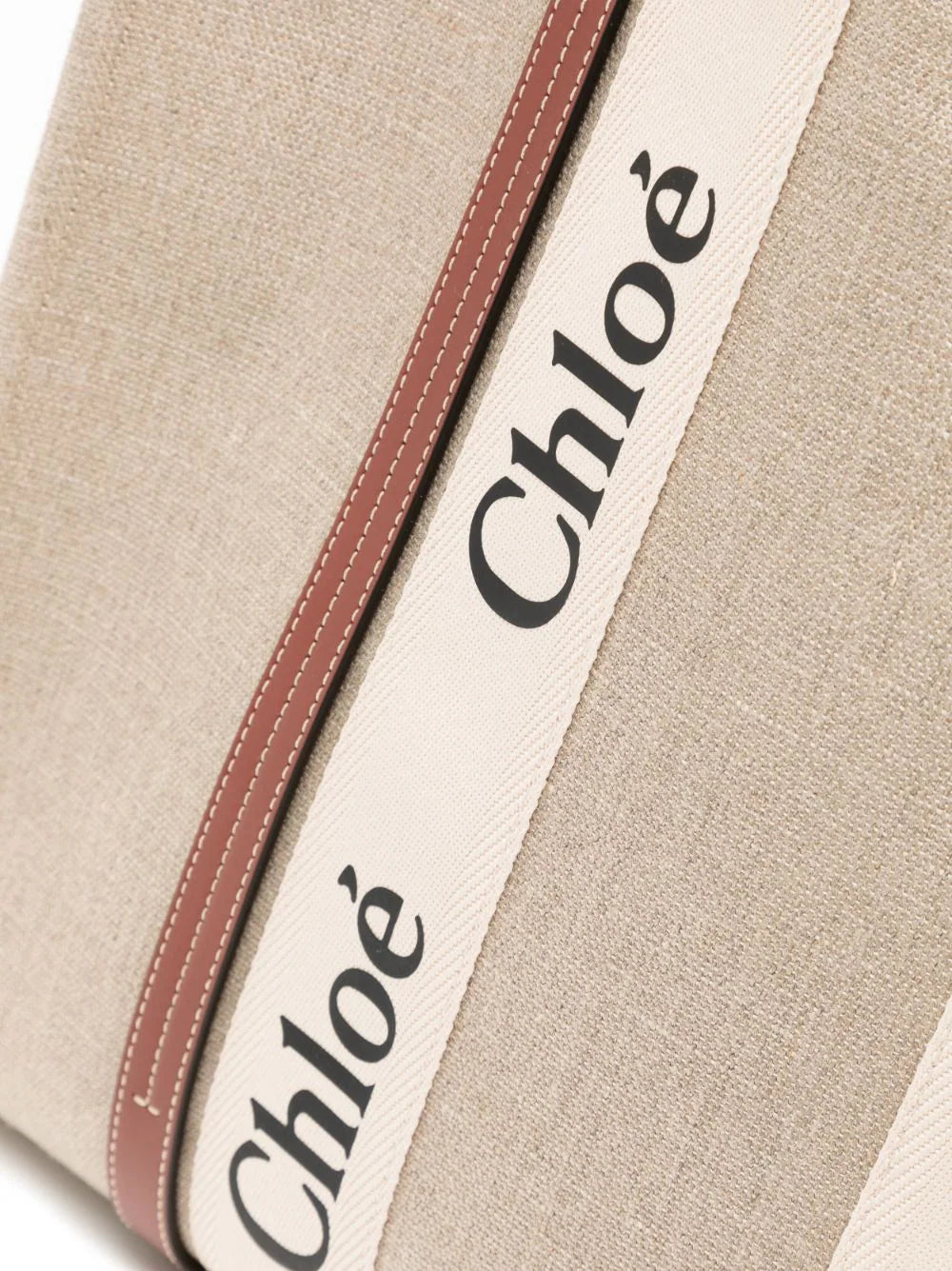 Chloé large Woody cotton tote bag - Bagistaofficial