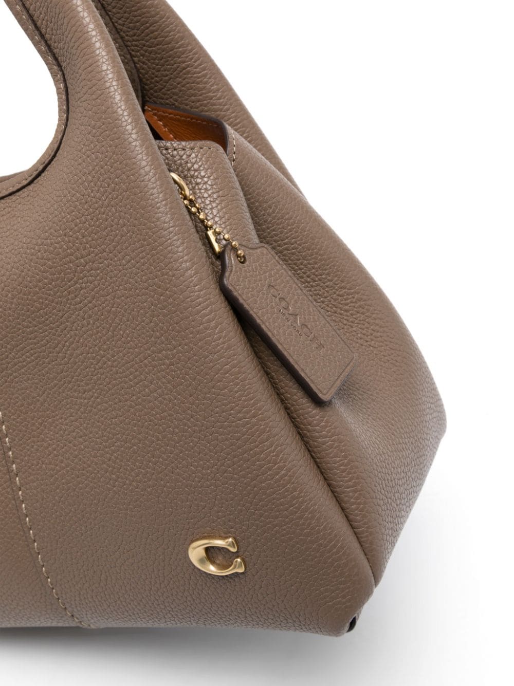 Coach Lana 23 pebbled leather shoulder bag "Stone Brown" - Bagistaofficial