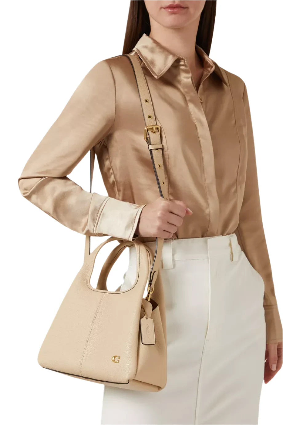 Coach Lana 23 pebbled leather shoulder bag "Ivory" - Bagistaofficial