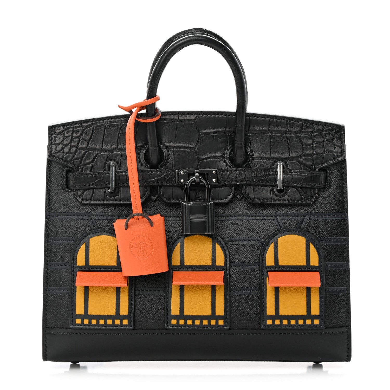 HERMES Madame Calfskin Matte Alligator Swift Faubourg Midnight Birkin Sellier 20 "Black" - Bagistaofficial