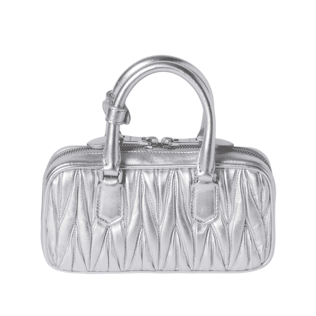 MIUMIU Arcadie matelassé nappa leather mini-bag "Silver" - Bagistaofficial