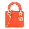 Christian Dior  Patent Cannage Mini Lady Dior Orange