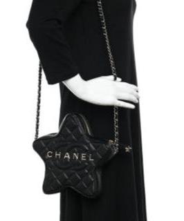 CHANEL Lambskin Quilted Walk of Fame Star Bag "Black" - Bagistaofficial