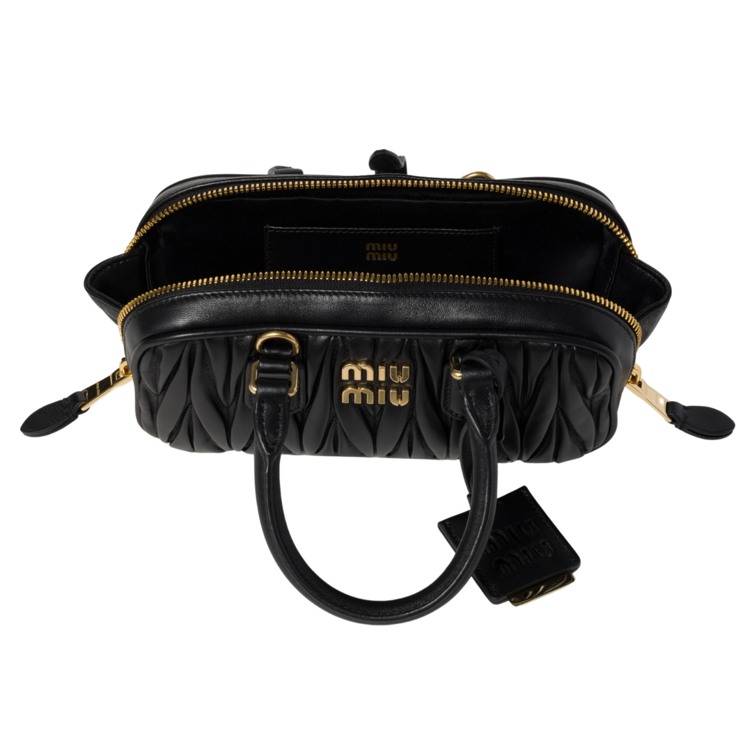 MIUMIU Arcadie matelassé nappa leather-bag "Black" - Bagistaofficial