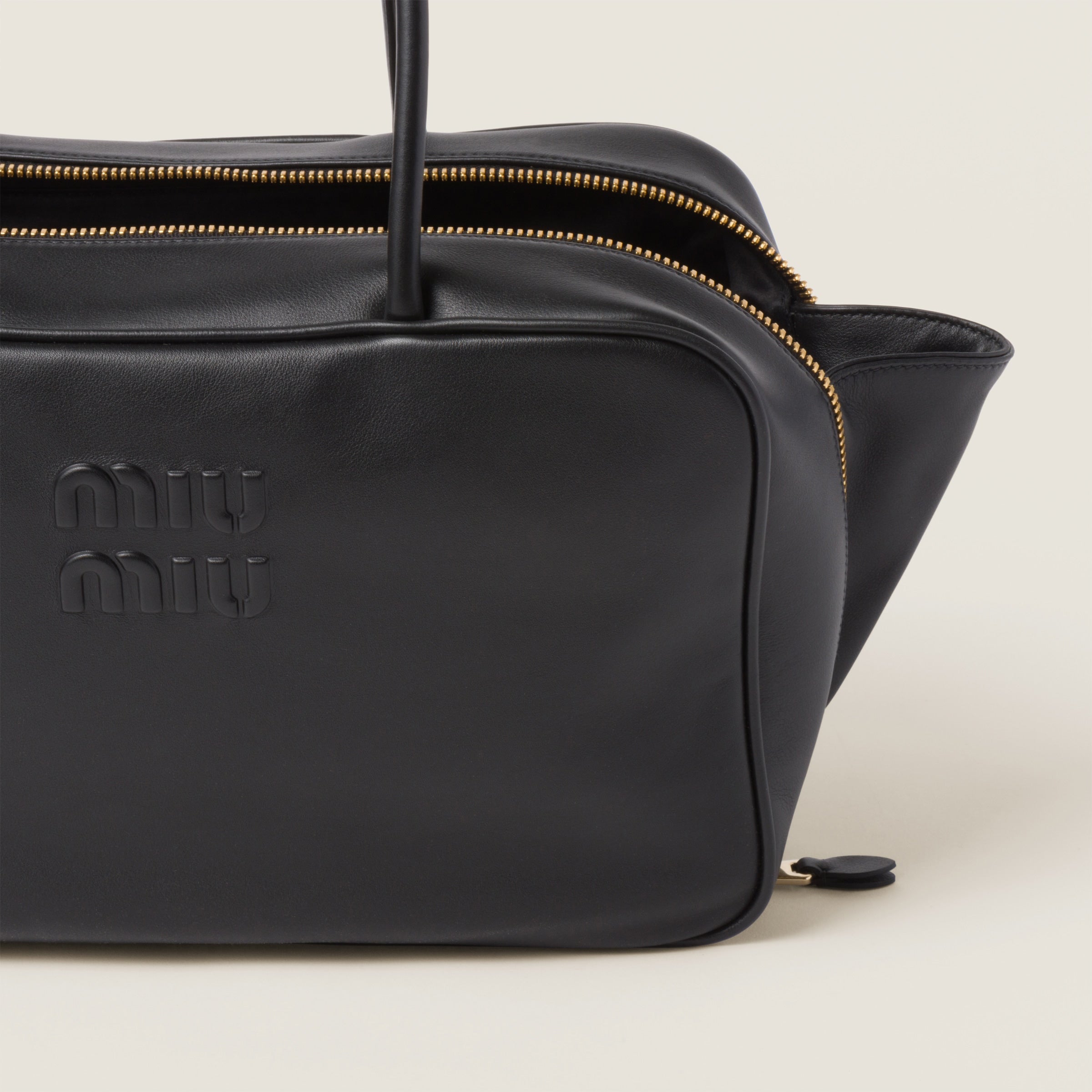 MiuMiu Leather Beau bag Black - Bagistaofficial