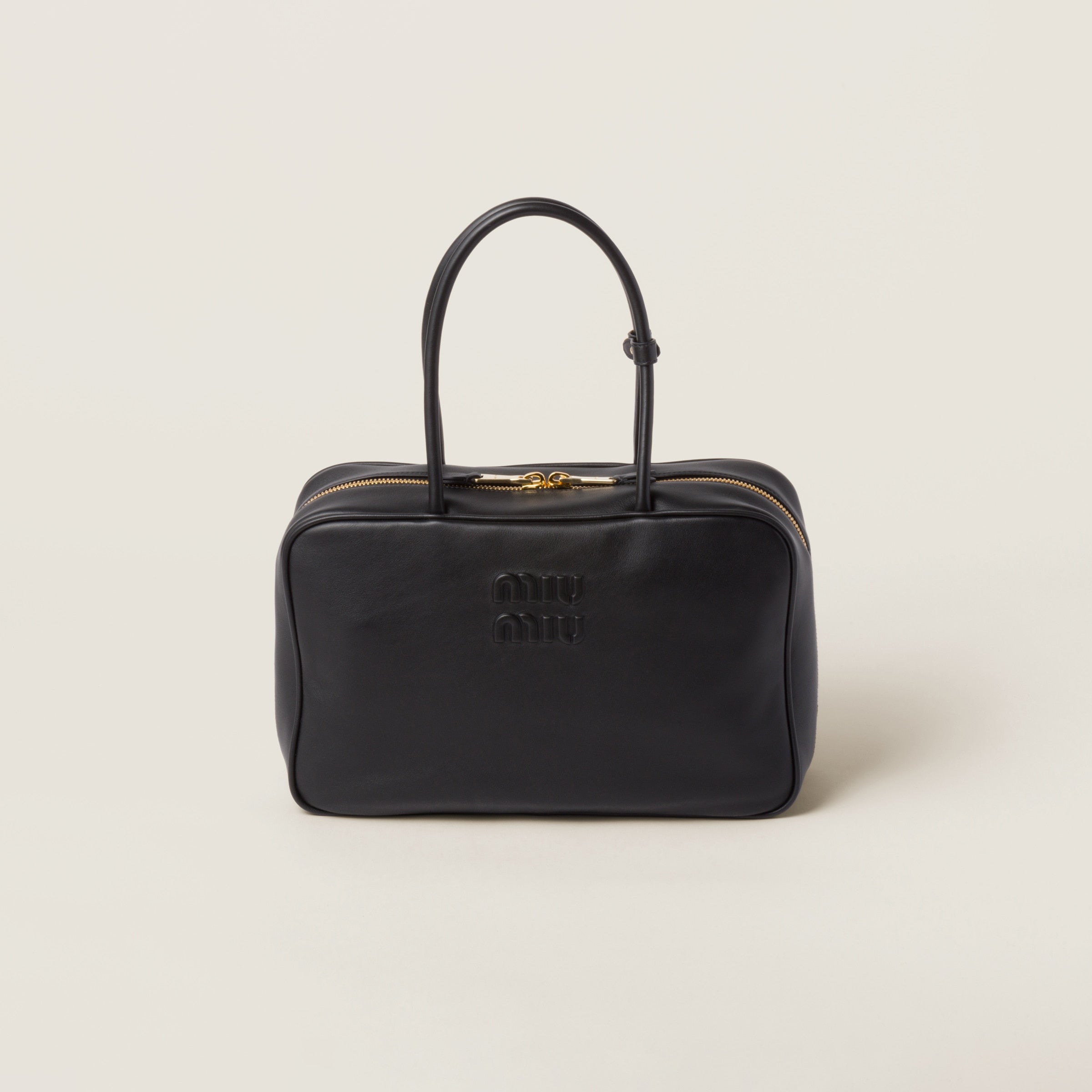 MiuMiu Leather Beau bag Black - Bagistaofficial