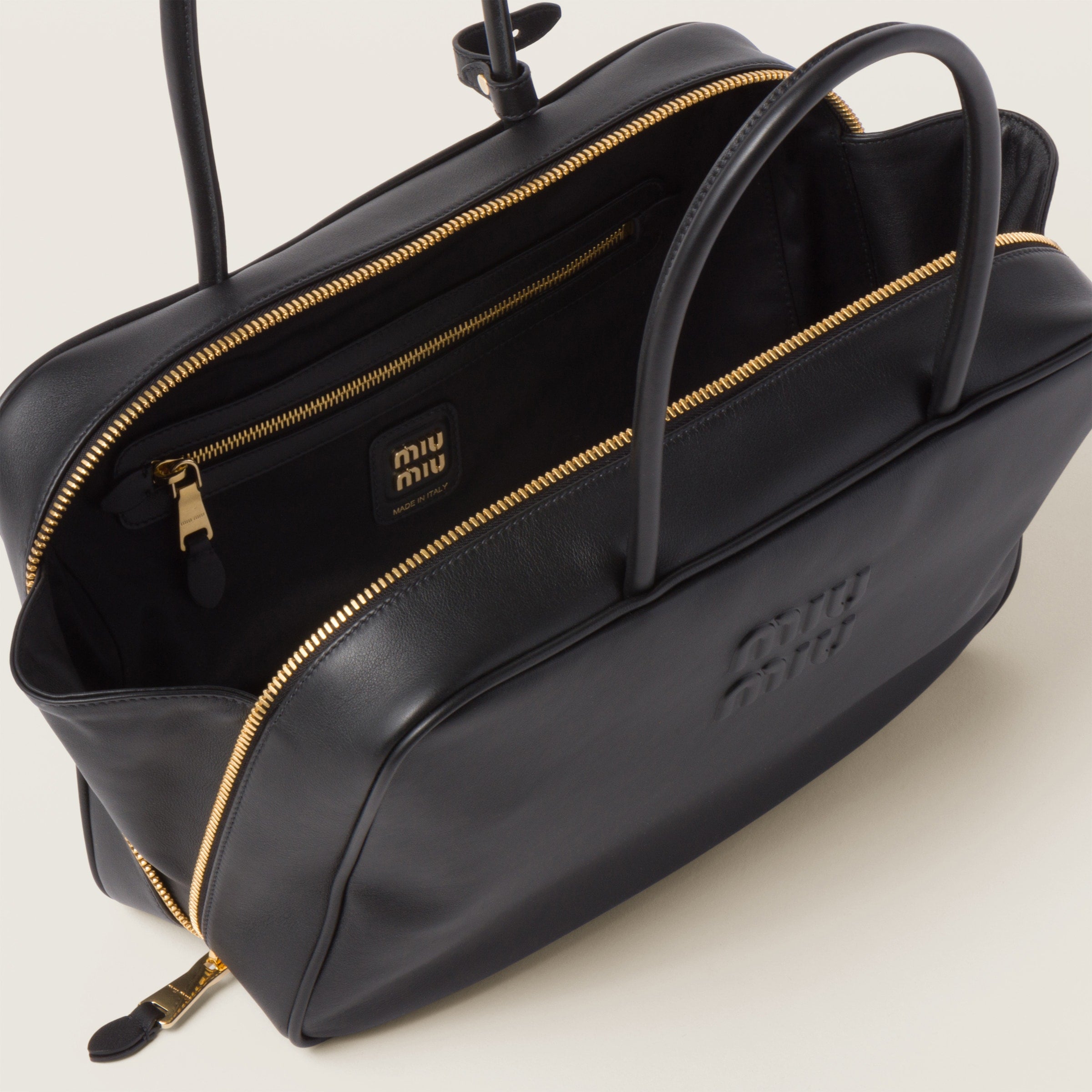 MiuMiu Leather Beau bag Black - Bagistaofficial