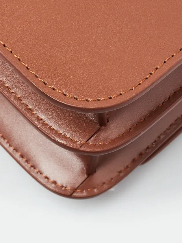 BURBERRY Mini Leather TB Cross-Body Bag "Brown"