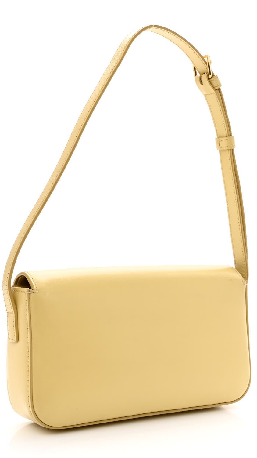 CELINE Shiny Calfskin Triomphe Shoulder Bag "Papyrus" - Bagistaofficial