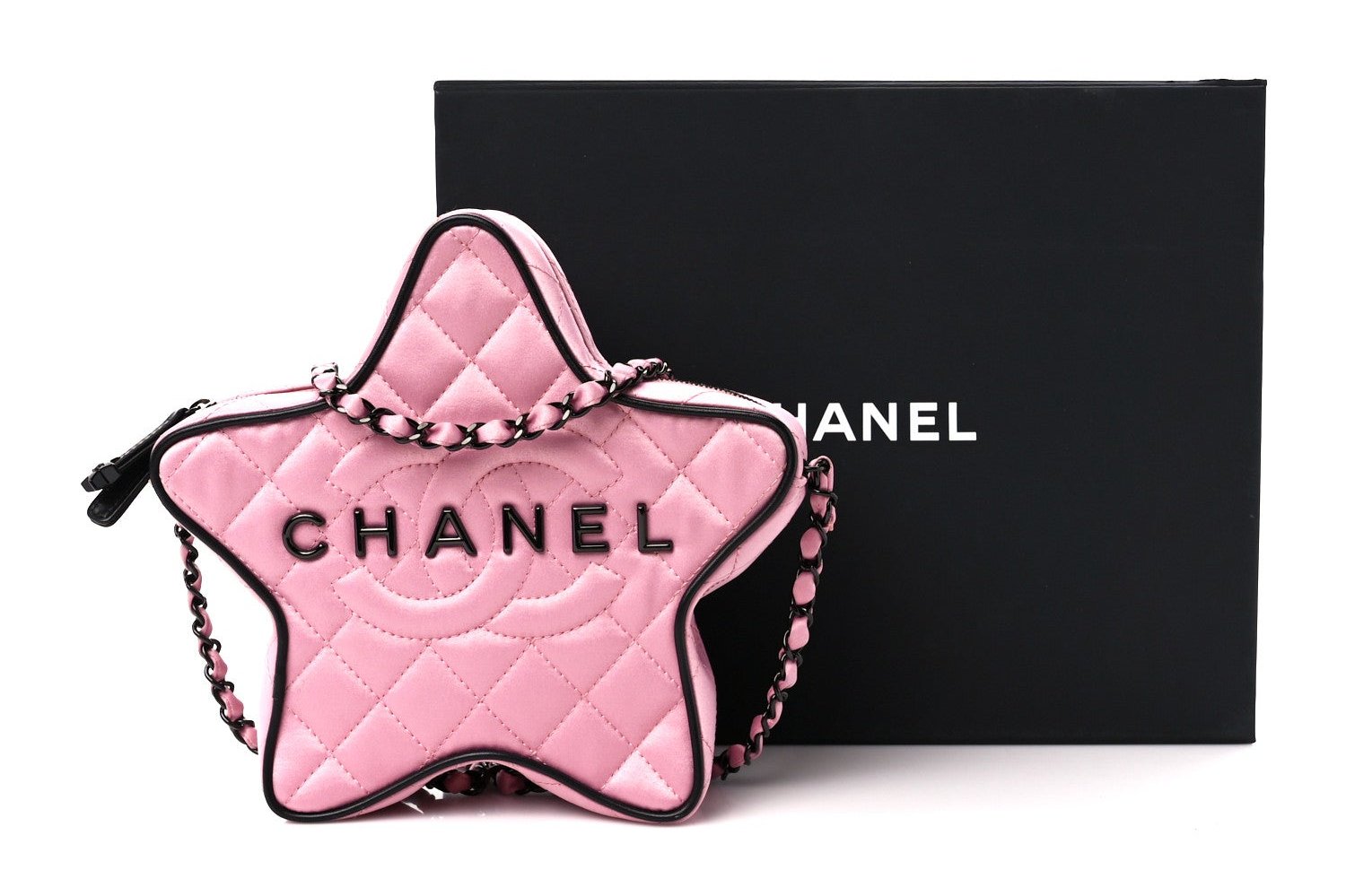 CHANEL Satin Quilted Walk of Fame Star Bag "Pink" - Bagistaofficial