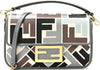 FENDI Canvas Vitello Seta FF Multicolor Embroidered Mini Baguette Multicolor Anice Tortora - Bagistaofficial