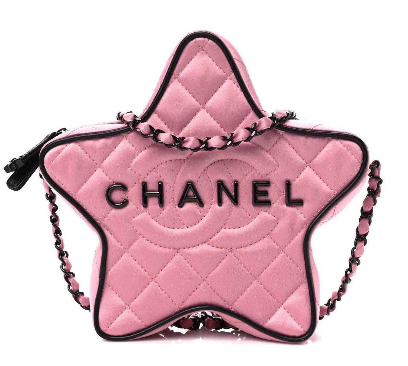 CHANEL Satin Quilted Walk of Fame Star Bag "Pink" - Bagistaofficial