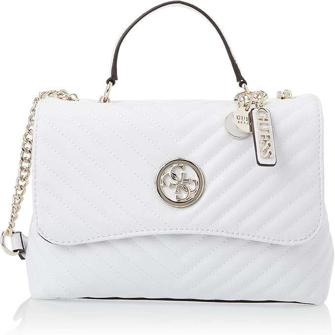 GUESS Blakely Top Handle Flap Sling Bag "White" - Bagistaofficial