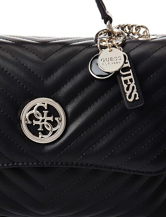 GUESS Blakely Top Handle Flap Sling Bag "Black" - Bagistaofficial