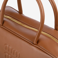 MiuMiu  Leather Beau Bag Cognac - Bagistaofficial