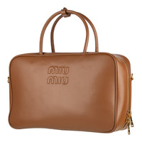 MiuMiu  Leather Beau Bag Cognac - Bagistaofficial