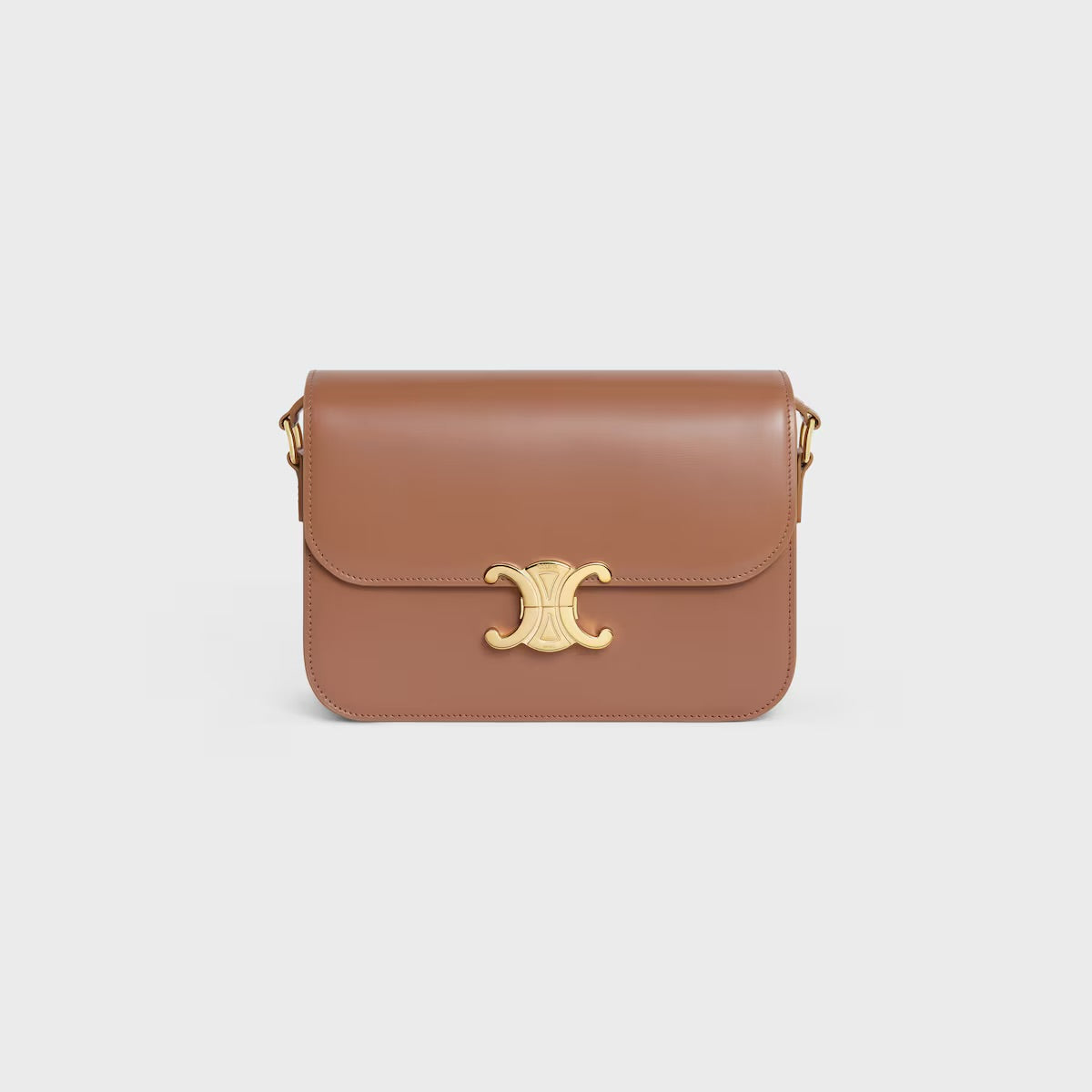 CELINE Classique Triomphe Bag In Shiny Calfskin "Brown" - Bagistaofficial