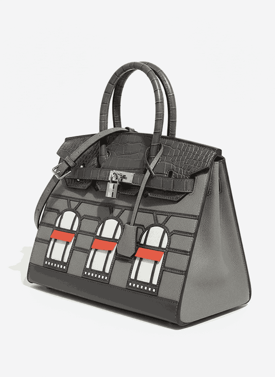 Hermes Sac Faubourg Birkin 20 Matte Alligator "Grey"