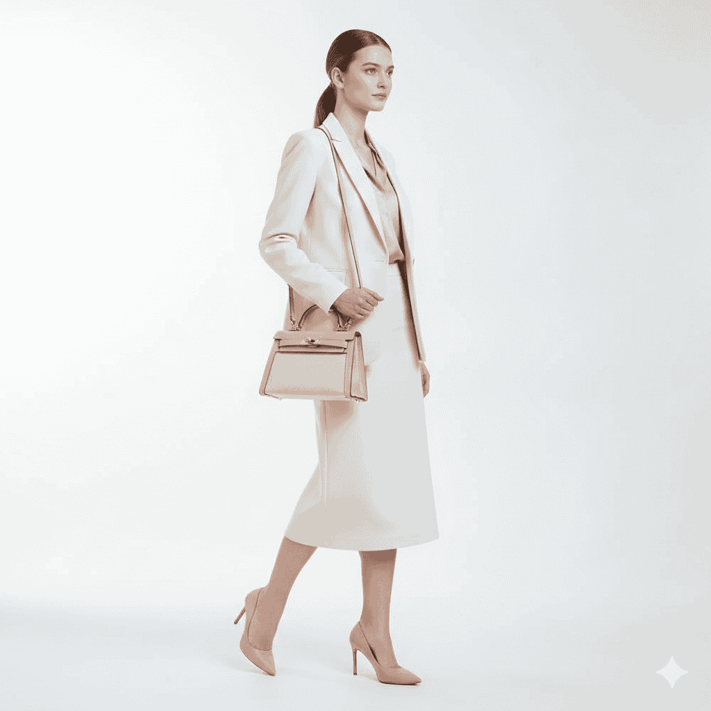 Hermes Kelly Canvas 19 Rose Pink