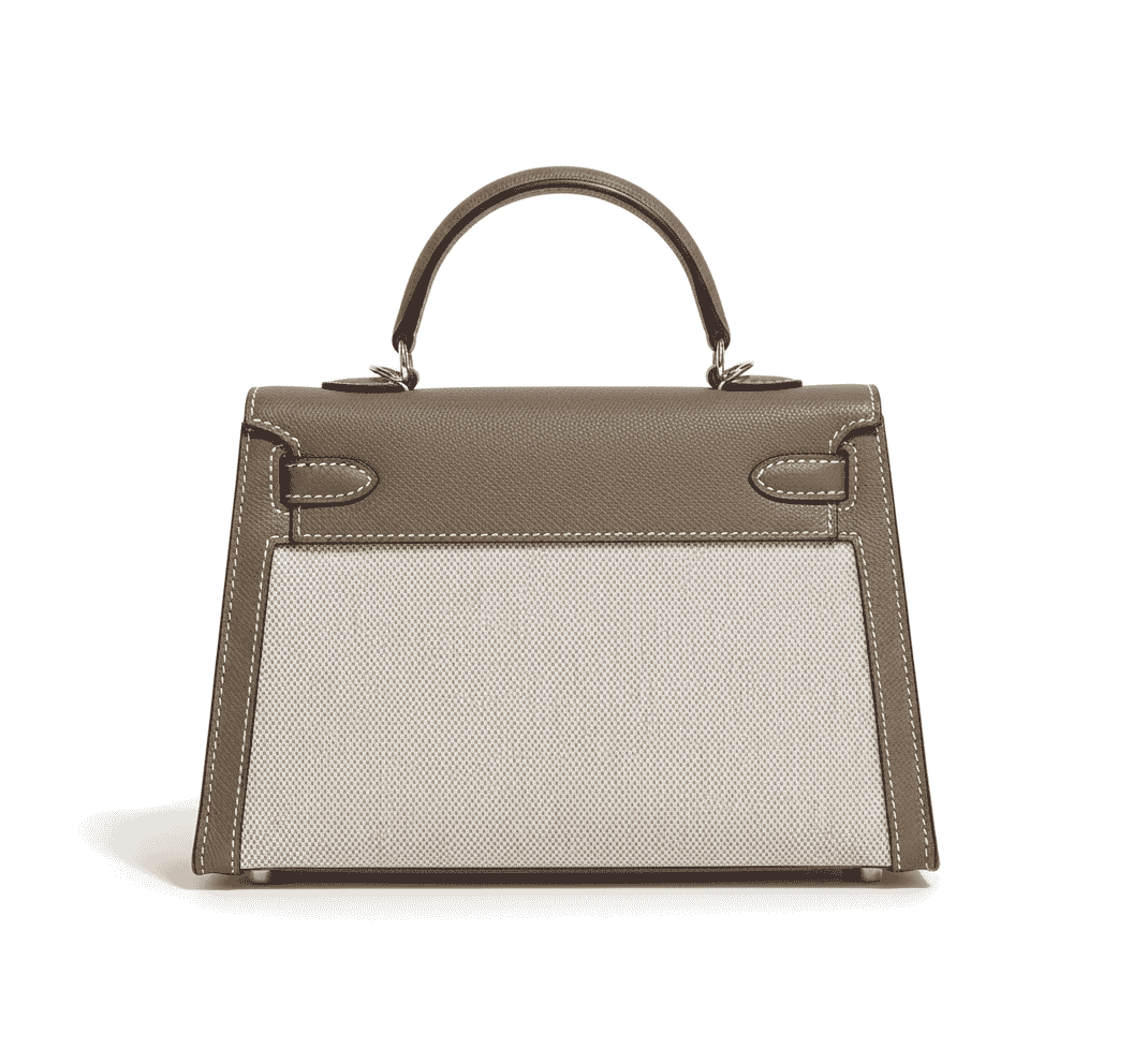 Hermes Kelly Canvas 19 Grey